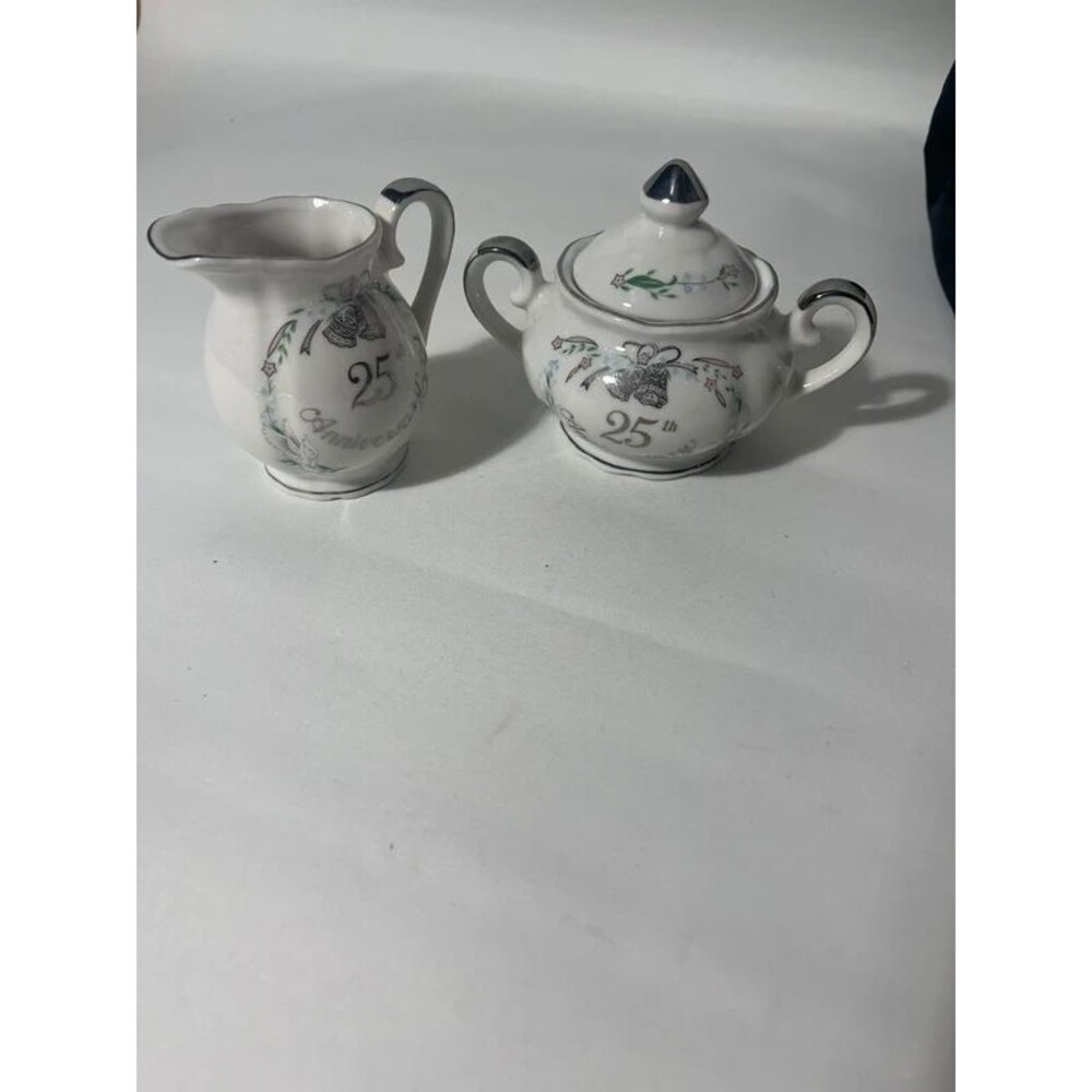 25th anniversary sugar bowl and pitcher vintage